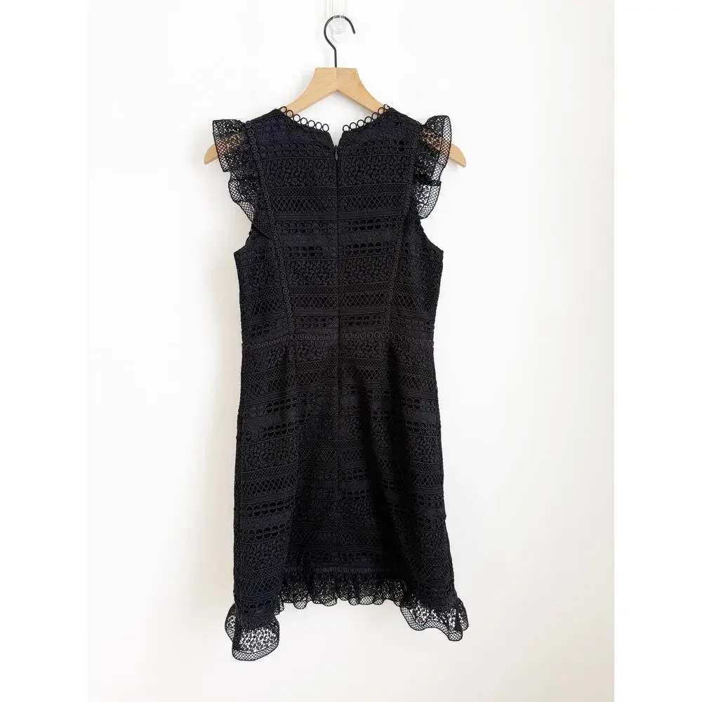 J.Crew Lace Black Cocktail Dress Cap Sleeve Size 2